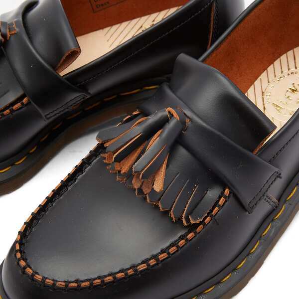 ドクターマーチン メンズ スリッポン・ローファー シューズ Dr. Martens Adrian Tassel Loafer Vintage Black Quilon