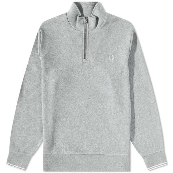 フレッドペリー メンズ パーカー・スウェット アウター Fred Perry Quarter Zip Sweat SteelMarl