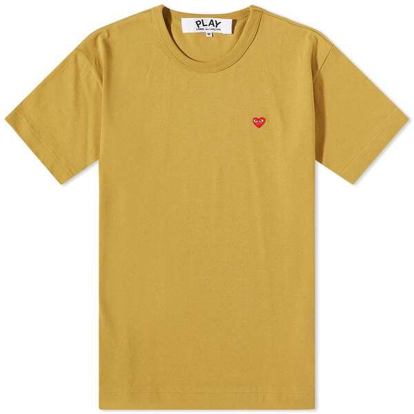 コム・デ・ギャルソン メンズ Tシャツ トップス Comme des Garcons Play Small Red Heart Tee  Olive｜au PAY マーケット