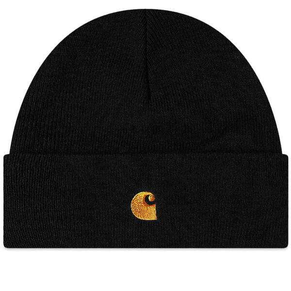 カーハート メンズ 帽子 アクセサリー Carhartt WIP Chase Beanie Black & Goldの通販は