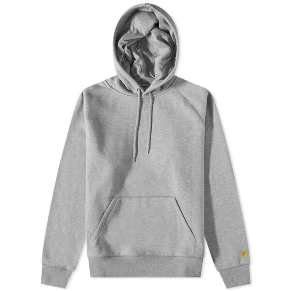 カーハート メンズ パーカー・スウェット アウター Carhartt WIP Hooded Chase Sweat Grey Heather & Gold