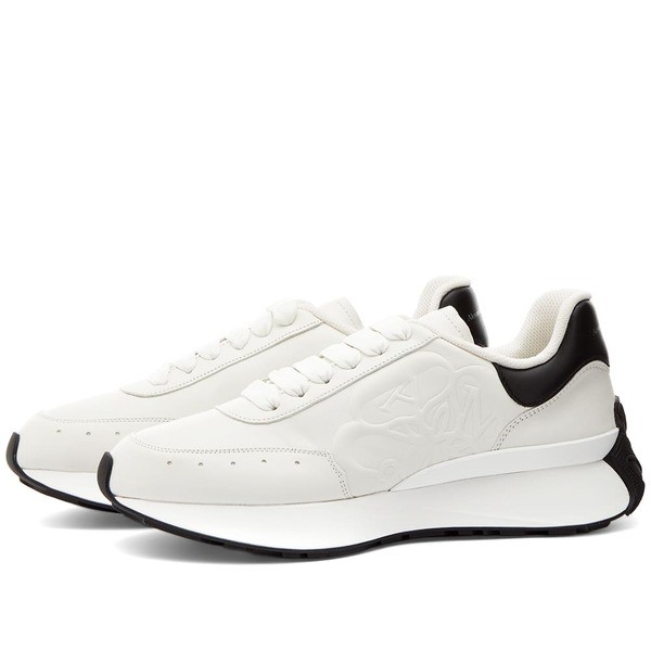 アレキサンダー・マックイーン レディース スニーカー シューズ Alexander McQueen Seal Logo Vintage Runner White & Blackの通販は