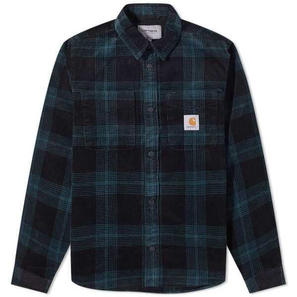 カーハート メンズ ジャケット・ブルゾン アウター Carhartt WIP Ginnis Corduroy Shirt Jacket Deep Teal Check