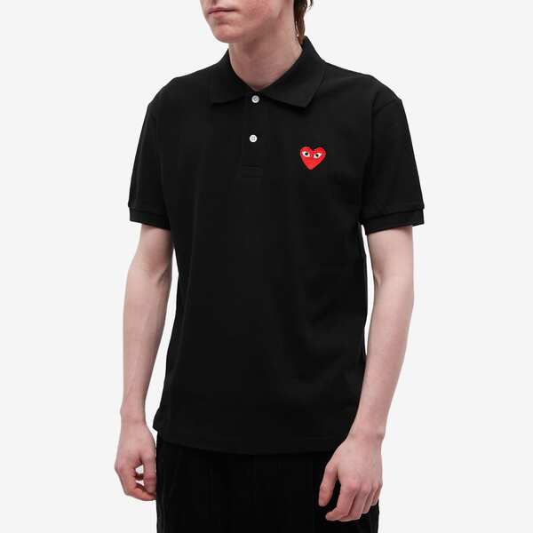 PLAY COMME des GARCONS 赤ハート ポロシャツ ブラック PLAY COMME des GARCONS [期間限定ポイント15倍！] 新品 プレイ