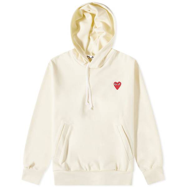 コム・デ・ギャルソン メンズ パーカー・スウェット アウター Comme des Garcons Play Red Heart Pullover Hoody Ivory