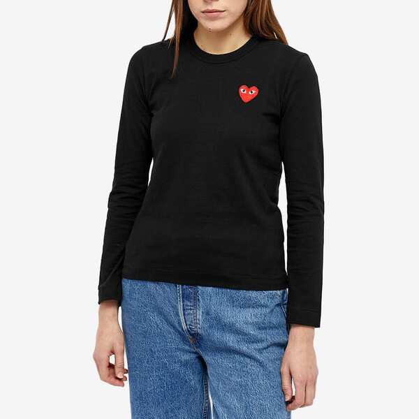 Comme des garcons play long sleeve 2024 basic logo tee