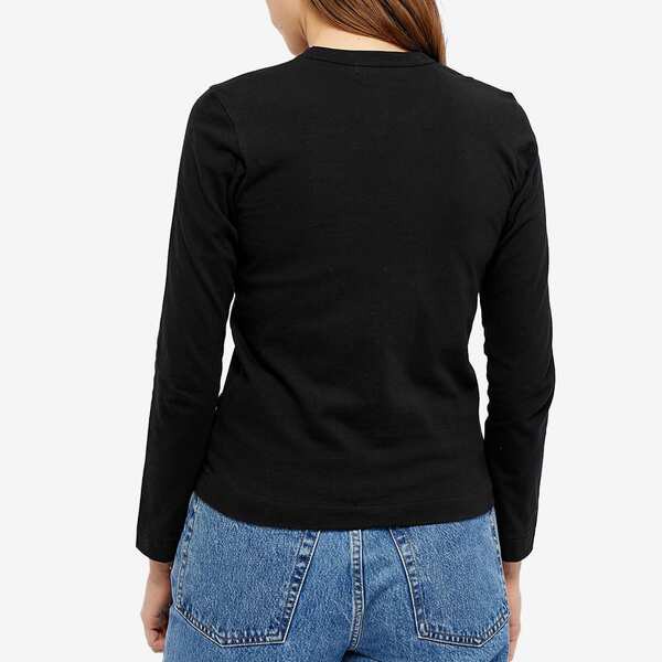 Comme des garcons play women's clearance long sleeve basic logo tee