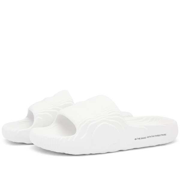 アディダス メンズ スニーカー シューズ Adidas Adilette 22 Crystal White & Core Black