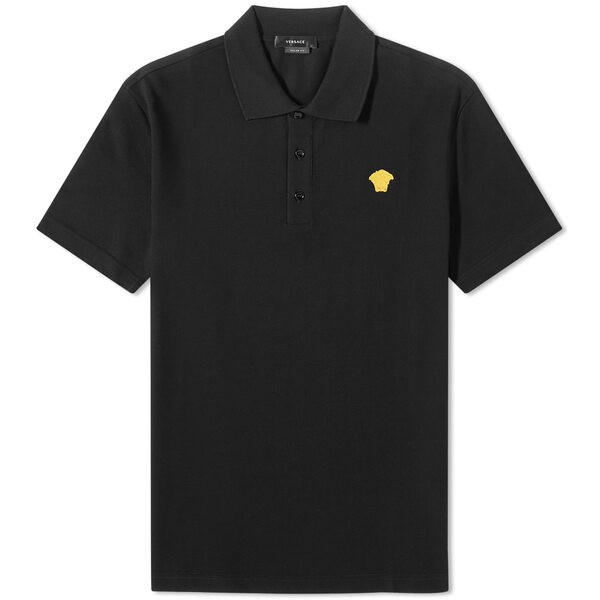 ヴェルサーチ メンズ ポロシャツ トップス Versace Medusa Logo Polo Shirt Black