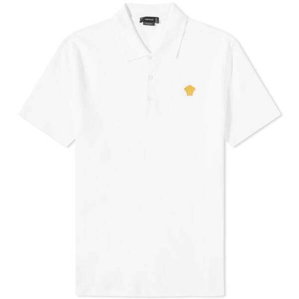 ヴェルサーチ メンズ ポロシャツ トップス Versace Medusa Logo Polo Shirt White