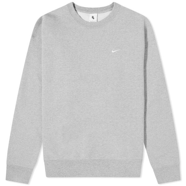 ナイキ メンズ パーカー・スウェット アウター Nike Solo Swoosh Fleece Crew Sweat Dark Grey Heather & Whiteの通販は