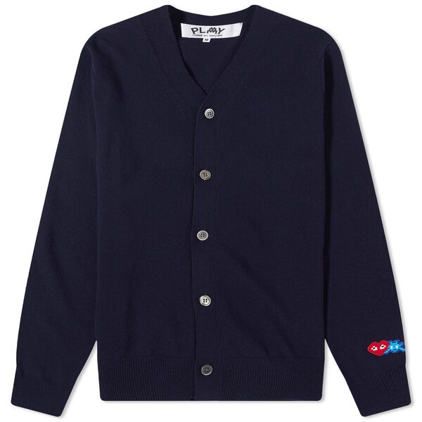 コム・デ・ギャルソン メンズ ニット・セーター アウター Comme des Garcons Play Invader Cardigan Navy