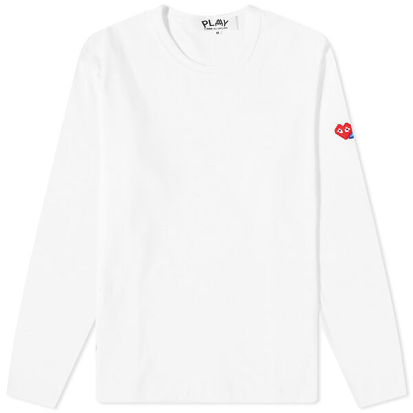 M正規品新品COMME des GARÇONS PLAY Tシャツ M ホワイト COMME des GARÇONS PLAY: ホワイト スタッズ プリントTシャツ