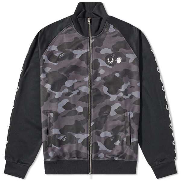 フレッドペリー メンズ ジャケット・ブルゾン アウター Fred Perry x BAPE Camo Track Jacket Black