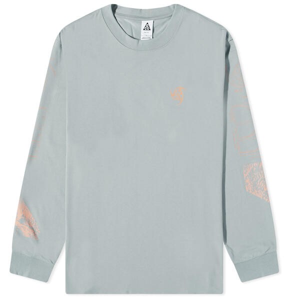 ナイキ メンズ Tシャツ トップス Nike ACG Long Sleeve Topo Tee Mica Green