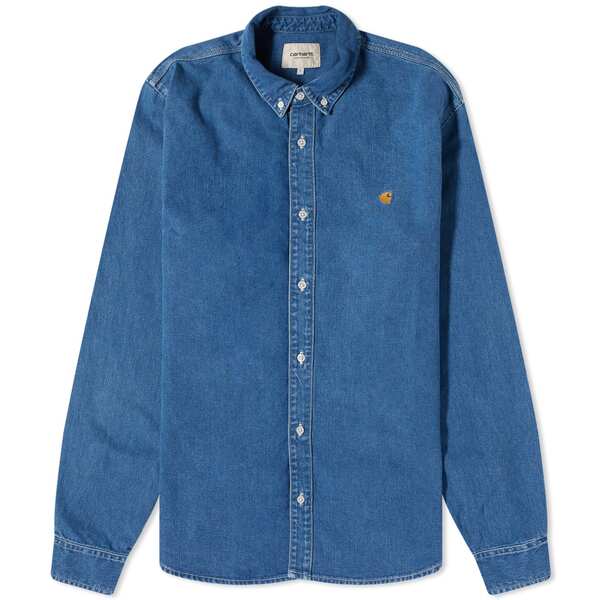 カーハート メンズ シャツ トップス Carhartt WIP Weldon Shirt Blue Heavy Stone Wash