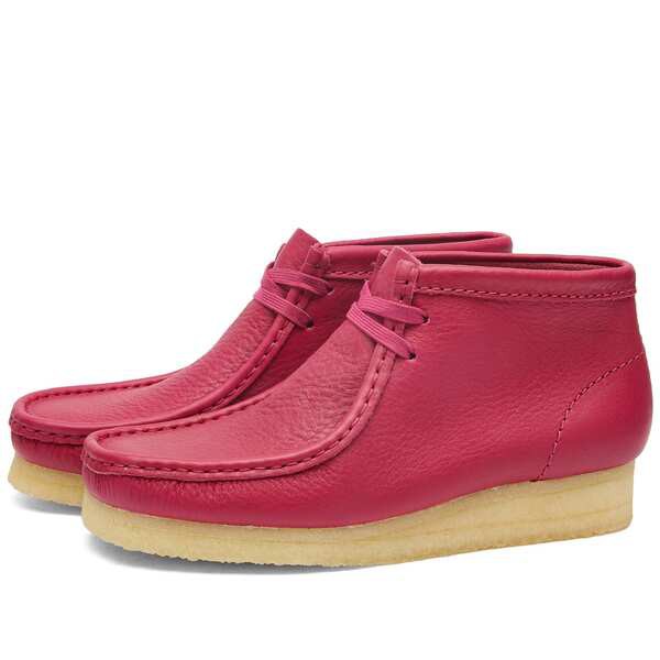 クラークス レディース ブーツ・レインブーツ シューズ Clarks Originals Wallabee Leather Boots Berry Leather