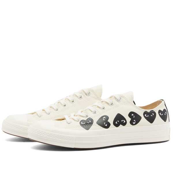 コム・デ・ギャルソン メンズ スニーカー シューズ Comme des Garcons Play x Converse Multi Heart Low Sneaker Beige