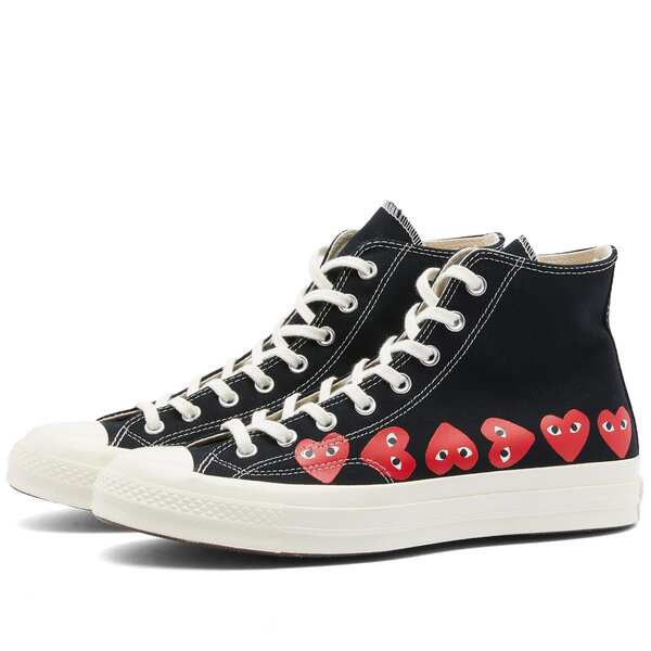 コム・デ・ギャルソン メンズ スニーカー シューズ Comme des Garcons Play x Converse Multi Heart High Sneaker Black