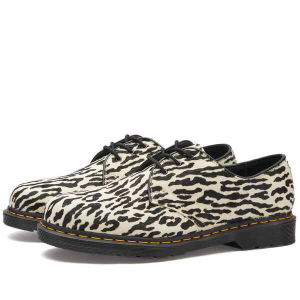 ドクターマーチン メンズ ブーツ・レインブーツ シューズ Dr. Martens x Wacko Maria 1461 White & Black Tiger Camo Hair On