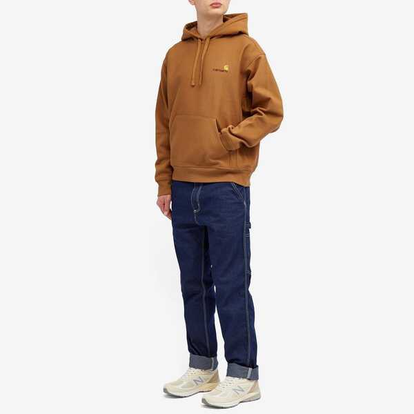 カーハート メンズ ニット・セーター アウター Carhartt WIP Hooded American Script Sweater Hamilton Brown