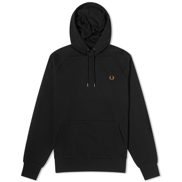 フレッドペリー メンズ パーカー・スウェット アウター Fred Perry Chequerboard Tape Hoodie Black