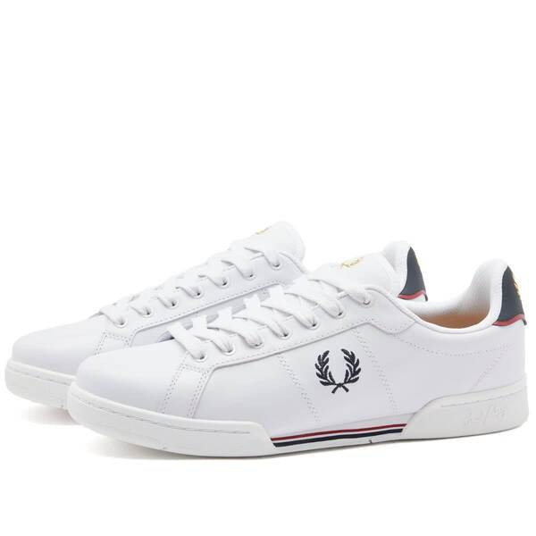 フレッドペリー メンズ スニーカー シューズ Fred Perry B722 Leather Sneaker White & Navy