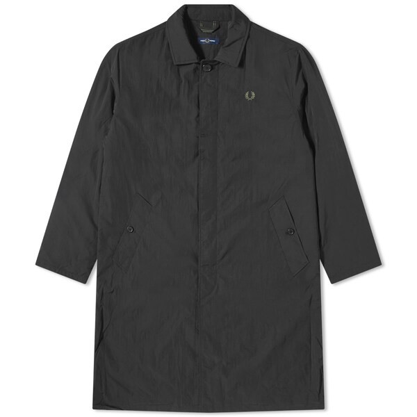 フレッドペリー メンズ コート アウター Fred Perry Button Through Mac Black｜au PAY マーケット