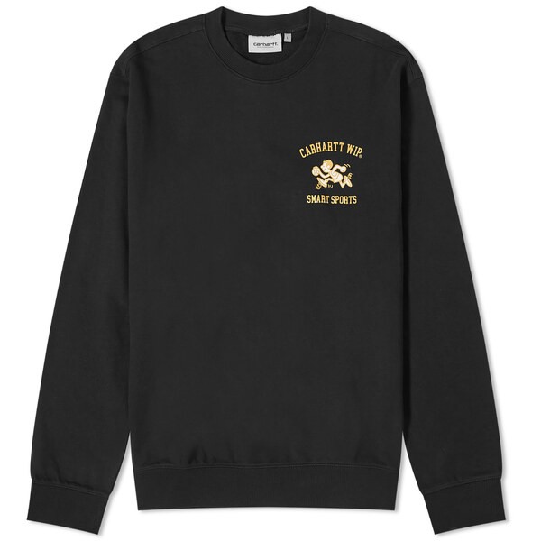 カーハート メンズ パーカー・スウェット アウター Carhartt WIP Smart Sports Crew Sweat Black パーカー