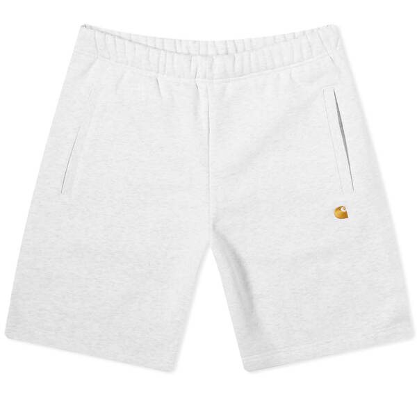 カーハート メンズ ハーフパンツ・ショーツ ボトムス Carhartt WIP Chase Sweat Shorts Ash Heather & Goldの通販は