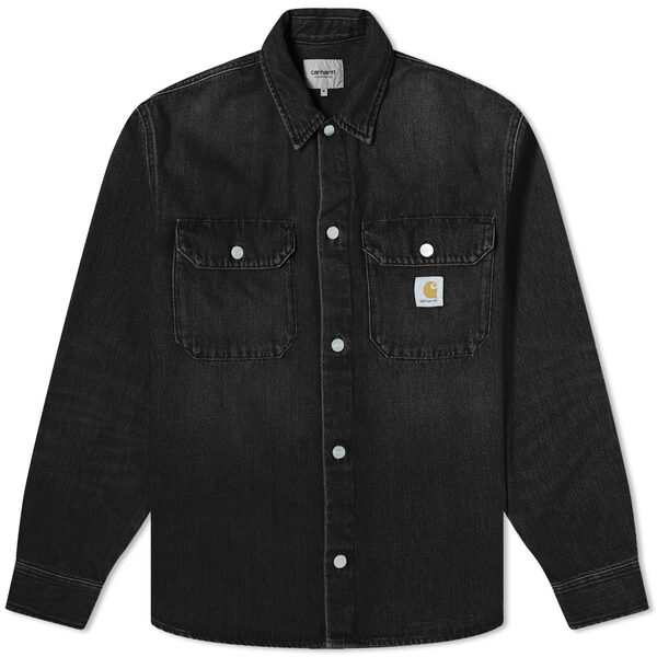 カーハート メンズ ジャケット・ブルゾン アウター Carhartt WIP Harvey Denim Shirt Jacket Black Dark Used Wash