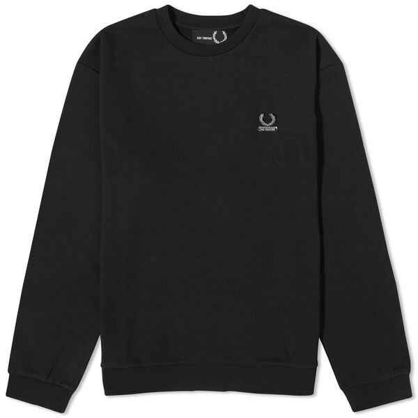 フレッドペリー メンズ パーカー・スウェット アウター Fred Perry x Raf Simons Embroidered Crew Sweat Black