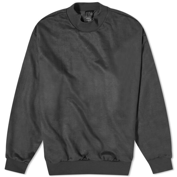 アディダス メンズ パーカー・スウェット アウター Adidas Basketball Back Logo Crew Sweat Carbonの通販は