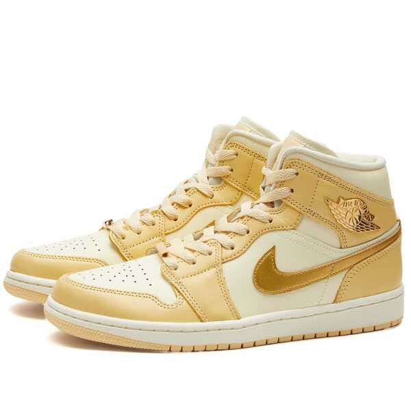 ジョーダン レディース スニーカー シューズ Air Jordan 1 Mid SE Pale Vanilla & Metallic Gold