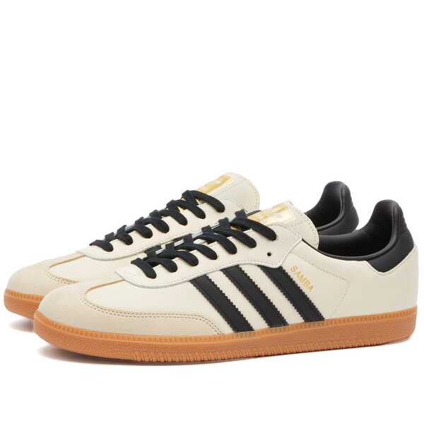 アディダス メンズ スニーカー シューズ Adidas SAMBA OG Cream White Core Black & Sand Strata