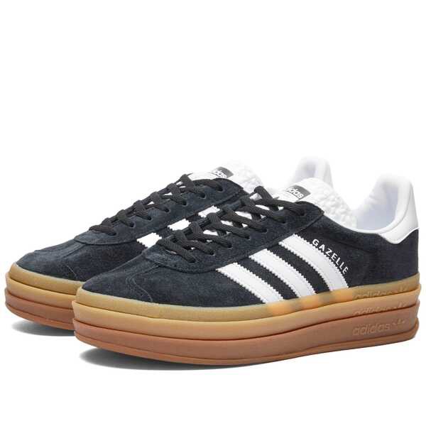 アディダス レディース スニーカー シューズ Adidas Gazelle Bold W Core Black Ftwr White & Ftwr White