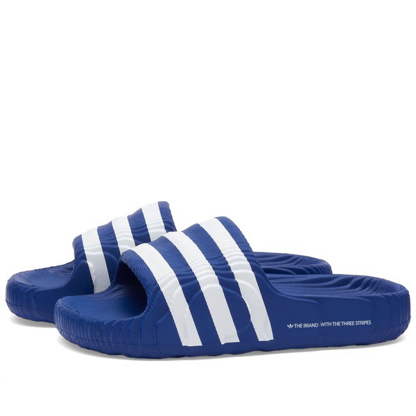 アディダス メンズ スニーカー シューズ Adidas ADILETTE 22 Team Royal Blue & White