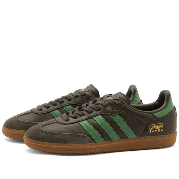 アディダス メンズ スニーカー シューズ Adidas Samba OG Dark Brown Preloved Green & Gum