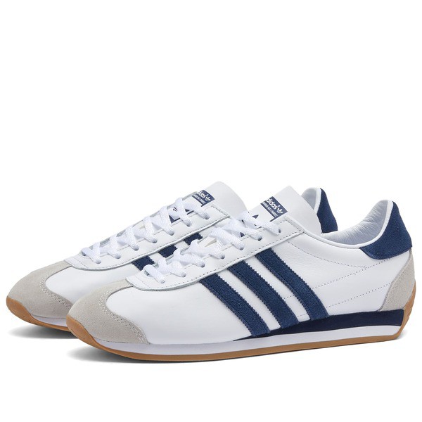 アディダス メンズ スニーカー シューズ Adidas COUNTRY OG Ftwr White & Night Indigo & Gum4 ミドル カット