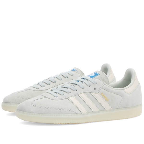 アディダス メンズ スニーカー シューズ Adidas SAMBA OG Wonder Silver, Chalk White & Off Whiteの通販は