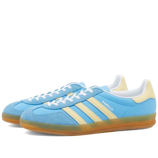 アディダス メンズ スニーカー シューズ Adidas GAZELLE INDOOR W Semi Blue Burst Almost Yellow & White