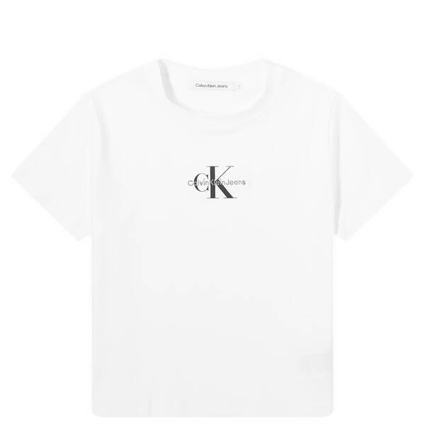 カルバンクライン レディース Tシャツ トップス Calvin Klein Monologo Baby T-Shirt Bright Whiteの通販は