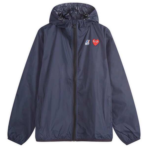 コム・デ・ギャルソン メンズ ジャケット・ブルゾン アウター Comme des Garcons Play x K-Way Full Zip Packable Jacket Navy