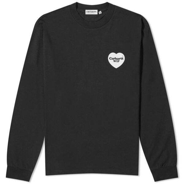 カーハート レディース Tシャツ トップス Carhartt WIP Long Sleeve Heart Bandana T-Shirt Black & White