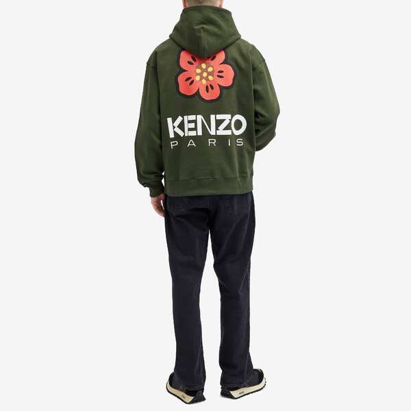 ケンゾー メンズ パーカー・スウェット アウター Kenzo Boke Flower Popover Hoody Olive