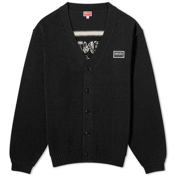 ケンゾー メンズ ニット・セーター アウター Kenzo Logo Cardigan Black