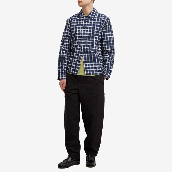 ケンゾー メンズ シャツ トップス Kenzo Check Jacquard Overshirt Midnight Blue