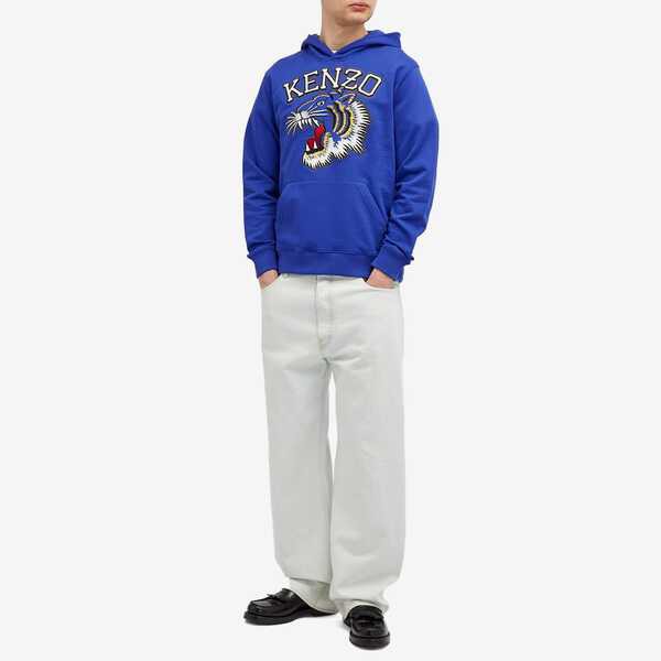 ケンゾー メンズ パーカー・スウェット アウター Kenzo Tiger Varsity Slim Popover Hoody Deep Sea Blue