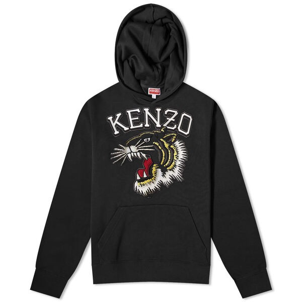 ケンゾー メンズ パーカー・スウェット アウター Kenzo Tiger Varsity Slim Popover Hoody Black