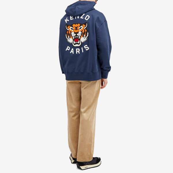 ケンゾー メンズ パーカー・スウェット アウター Kenzo Lucky Tiger Popover Hoody Midnight Blue